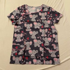 Elephant Scrub Top